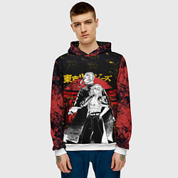 Толстовка-худи мужская МАЙКИ И ДРАКЕН КРАСНЫЕ БРЫЗГИ ТОСВА, цвет: 3D-белый — фото 2
