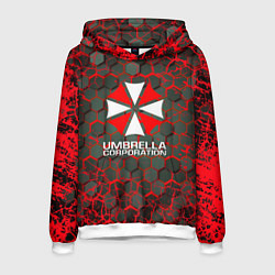 Толстовка-худи мужская Umbrella Corporation соты, цвет: 3D-белый