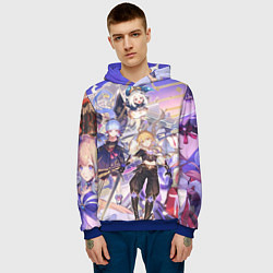 Толстовка-худи мужская Genshin Impact - Арка Инадзумы, цвет: 3D-синий — фото 2