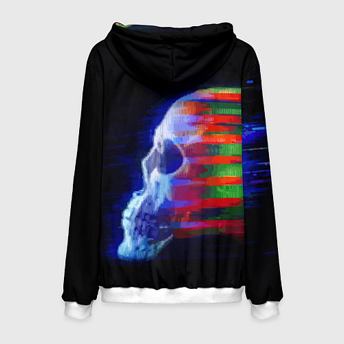 Мужская толстовка Color glitch skull / 3D-Белый – фото 2