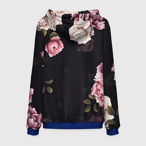 Мужская толстовка РОЗЫ И ПИОНЫ / 3D-Синий – фото 2
