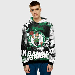 Толстовка-худи мужская Бостон Селтикс , Boston Celtics, цвет: 3D-черный — фото 2