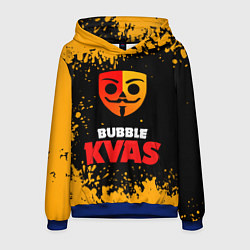 Толстовка-худи мужская Bubble Kvas Бабл Квас, логотип, цвет: 3D-синий