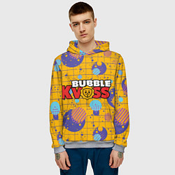 Толстовка-худи мужская Bubble kvass с узором, цвет: 3D-меланж — фото 2
