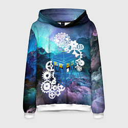 Толстовка-худи мужская Доктор Кто Машина Таргис, цвет: 3D-белый