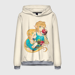 Толстовка-худи мужская Линк и Зельда с яблоками, цвет: 3D-меланж