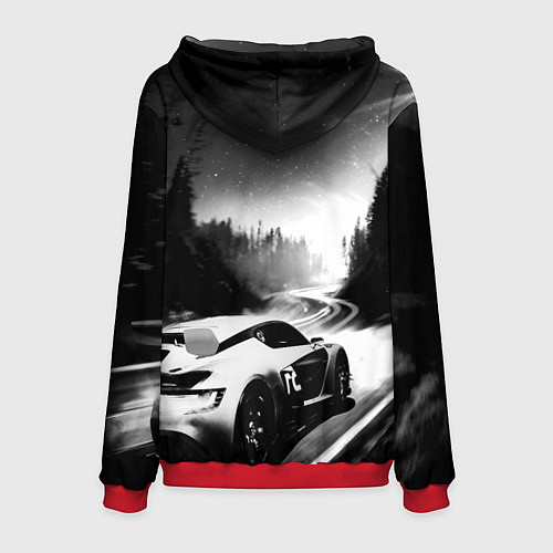 Мужская толстовка Forza Horizon 5 - night race / 3D-Красный – фото 2