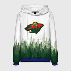 Толстовка-худи мужская Minnesota Wild, Миннесота Уайлд Лес, цвет: 3D-синий