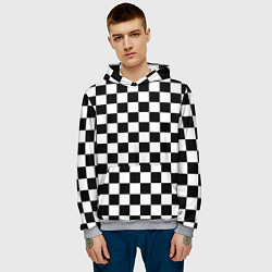 Толстовка-худи мужская Chess Squares Cubes, цвет: 3D-меланж — фото 2