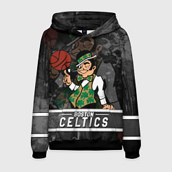 Толстовка-худи мужская Boston Celtics , Бостон Селтикс, цвет: 3D-черный