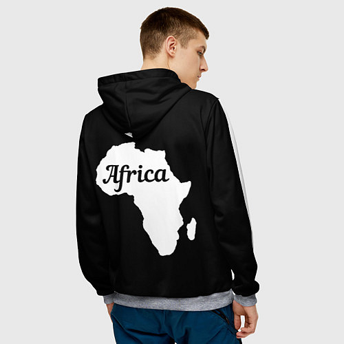 Мужская толстовка Африка черно-белая двусторонняя / 3D-Меланж – фото 4