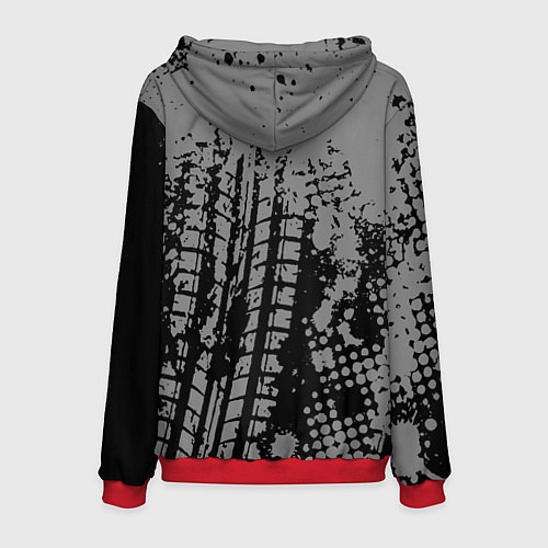 Мужская толстовка Audi следы от шин / 3D-Красный – фото 2