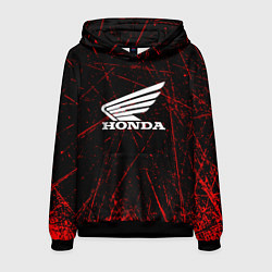 Толстовка-худи мужская Honda Красные линии, цвет: 3D-черный