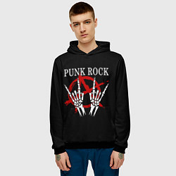 Толстовка-худи мужская Punk Rock Панки Хой, цвет: 3D-черный — фото 2