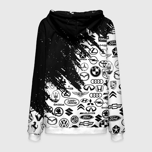 Мужская толстовка Subaru - Паттерн логотипов авто / 3D-Белый – фото 2