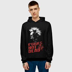 Толстовка-худи мужская Punks Not Dead, цвет: 3D-черный — фото 2