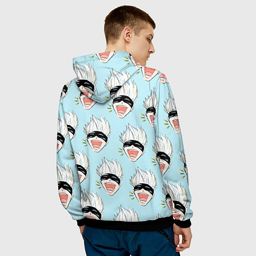 Мужская толстовка Узор с Сатору / 3D-Черный – фото 4