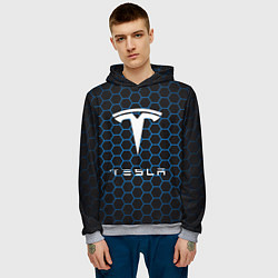 Толстовка-худи мужская Tesla Соты, цвет: 3D-меланж — фото 2