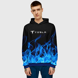 Толстовка-худи мужская Tesla Fire, цвет: 3D-синий — фото 2