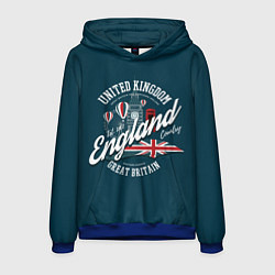 Толстовка-худи мужская Англия England, цвет: 3D-синий