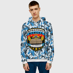 Толстовка-худи мужская Диванные Войска камуфляж, цвет: 3D-белый — фото 2
