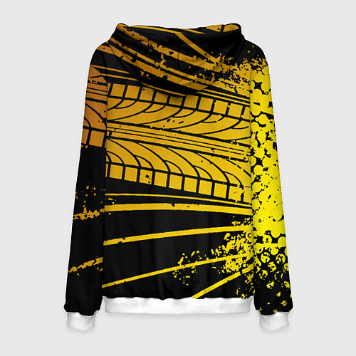 Мужская толстовка Lamborghini - Следы от шин / 3D-Белый – фото 2