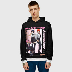 Толстовка-худи мужская Человек бензопила лучшие девочки макима пауэр резе, цвет: 3D-белый — фото 2