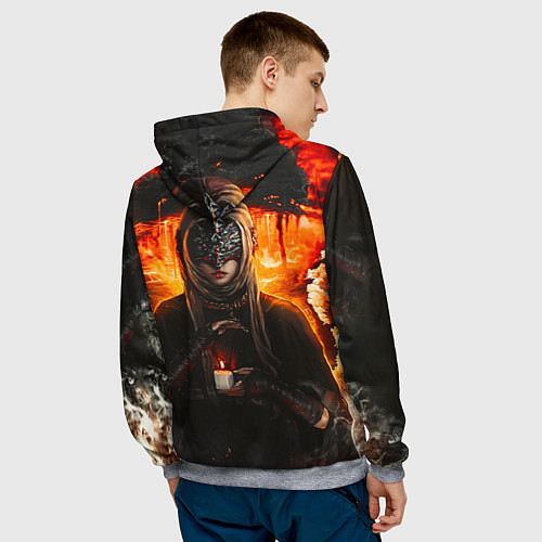 Мужская толстовка FIRE KEEPER Dark SOULS III Дарк соулс / 3D-Меланж – фото 4