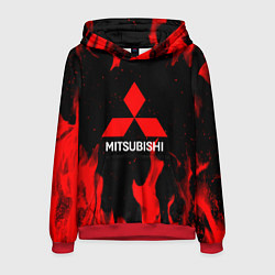 Толстовка-худи мужская Mitsubishi Red Fire, цвет: 3D-красный
