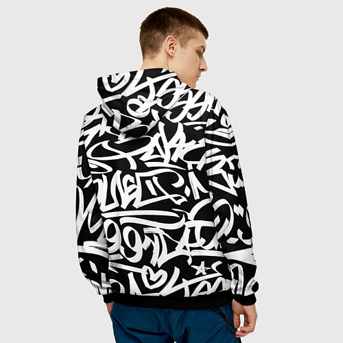 Мужская толстовка КРУТОЕ ГРАФФИТИ Я РЭПЕР / 3D-Черный – фото 4