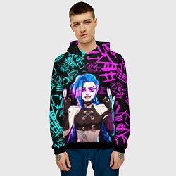 Толстовка-худи мужская JINX ДЖИНКС NEON PATTERN, цвет: 3D-черный — фото 2