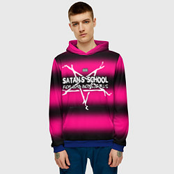 Толстовка-худи мужская Satan school for bad boys and girls pink, цвет: 3D-синий — фото 2