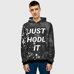 Толстовка-худи мужская CRYPTO - JUST HODL IT Частицы, цвет: 3D-черный — фото 2