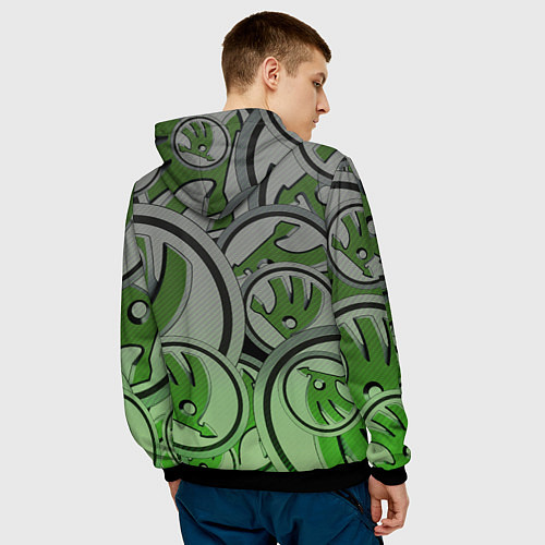 Мужская толстовка Skoda Carbone Pattern / 3D-Черный – фото 4