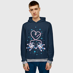 Толстовка-худи мужская Космическая любовь Cosmic love, цвет: 3D-меланж — фото 2