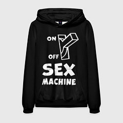 Толстовка-худи мужская SEX MACHINE Секс Машина, цвет: 3D-черный