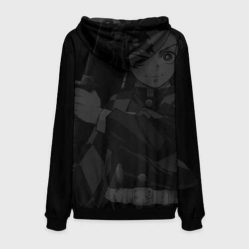 Мужская толстовка Танджиро Камадо - убийца демонов / 3D-Черный – фото 2