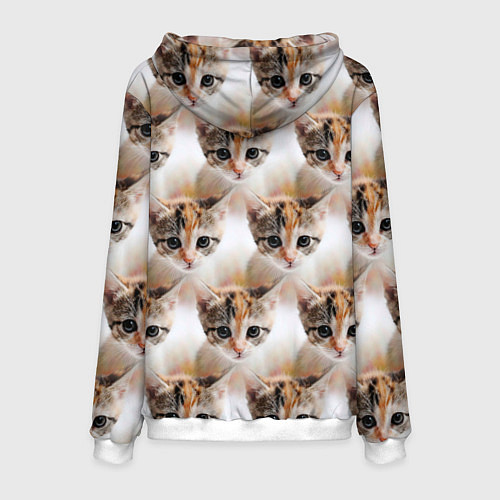 Мужская толстовка Маленький котенок паттерн / 3D-Белый – фото 2