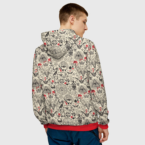 Мужская толстовка Чёрная Магия и Колдовство / 3D-Красный – фото 4