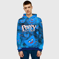 Толстовка-худи мужская Poppy Playtime Pattern background, цвет: 3D-синий — фото 2