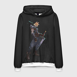 Толстовка-худи мужская Клауд с мечом, цвет: 3D-белый