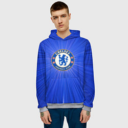 Толстовка-худи мужская Chelsea football club, цвет: 3D-меланж — фото 2