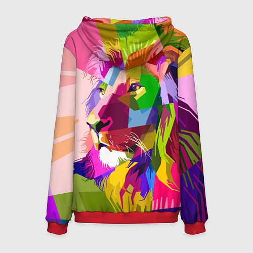 Мужская толстовка Lion abstraction / 3D-Красный – фото 2