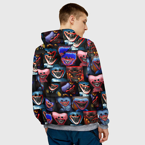 Мужская толстовка POPPY PLAYTIME - РАЗНЫЙ ХАГГИ ВАГГИ / 3D-Меланж – фото 4