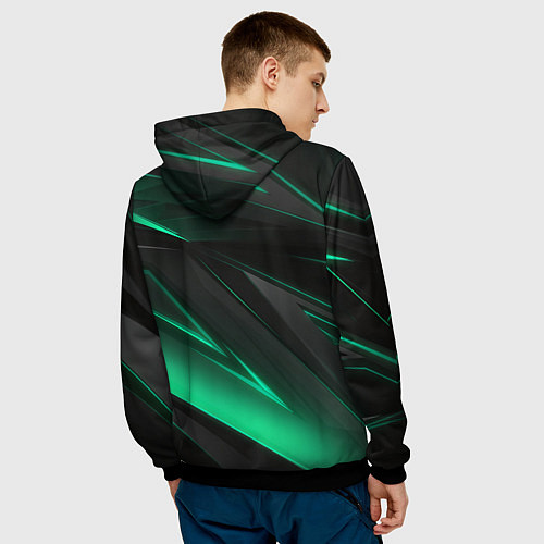 Мужская толстовка MERCEDES-BENZ AMG NEON STRIPES PETRONAS / 3D-Черный – фото 4