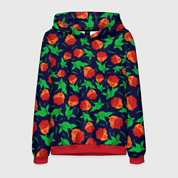 Толстовка-худи мужская Тюльпаны Весенние цветы, цвет: 3D-красный