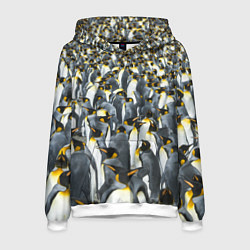 Толстовка-худи мужская Пингвины Penguins, цвет: 3D-белый