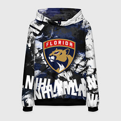 Толстовка-худи мужская Florida Panthers, Флорида Пантерз, цвет: 3D-черный