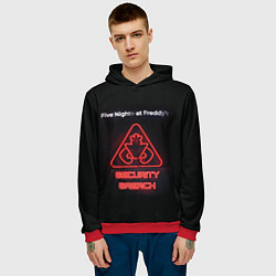 Толстовка-худи мужская Five Nights at Freddys: Security Breach logo, цвет: 3D-красный — фото 2