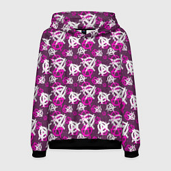 Толстовка-худи мужская Знаки разноцветные, цвет: 3D-черный